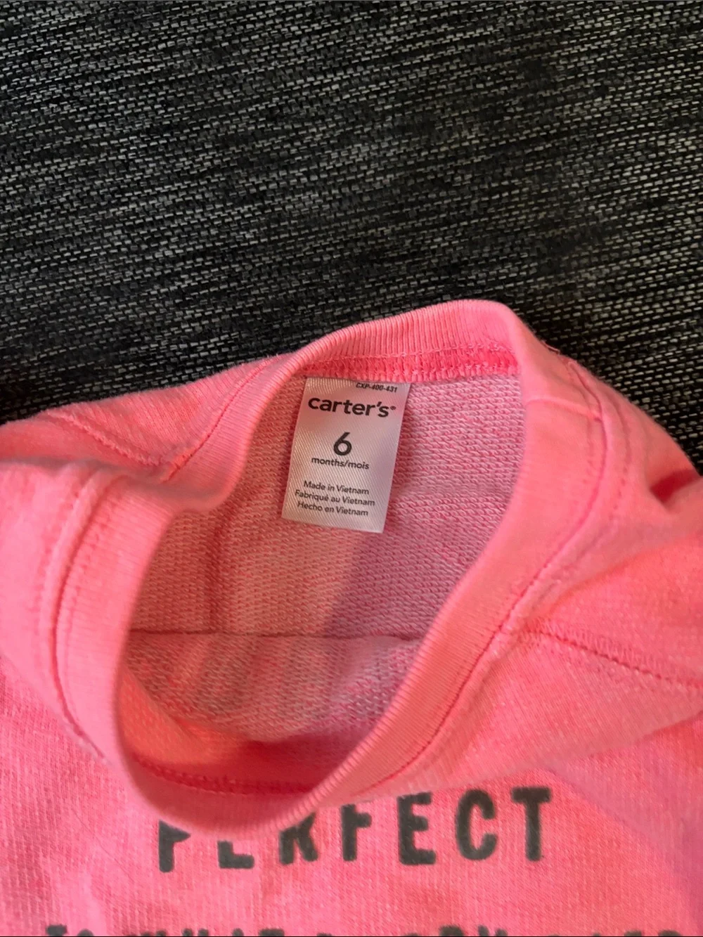 Carter's Pink 'Pretty & Perfect' Short Sleeve Sweatshirt